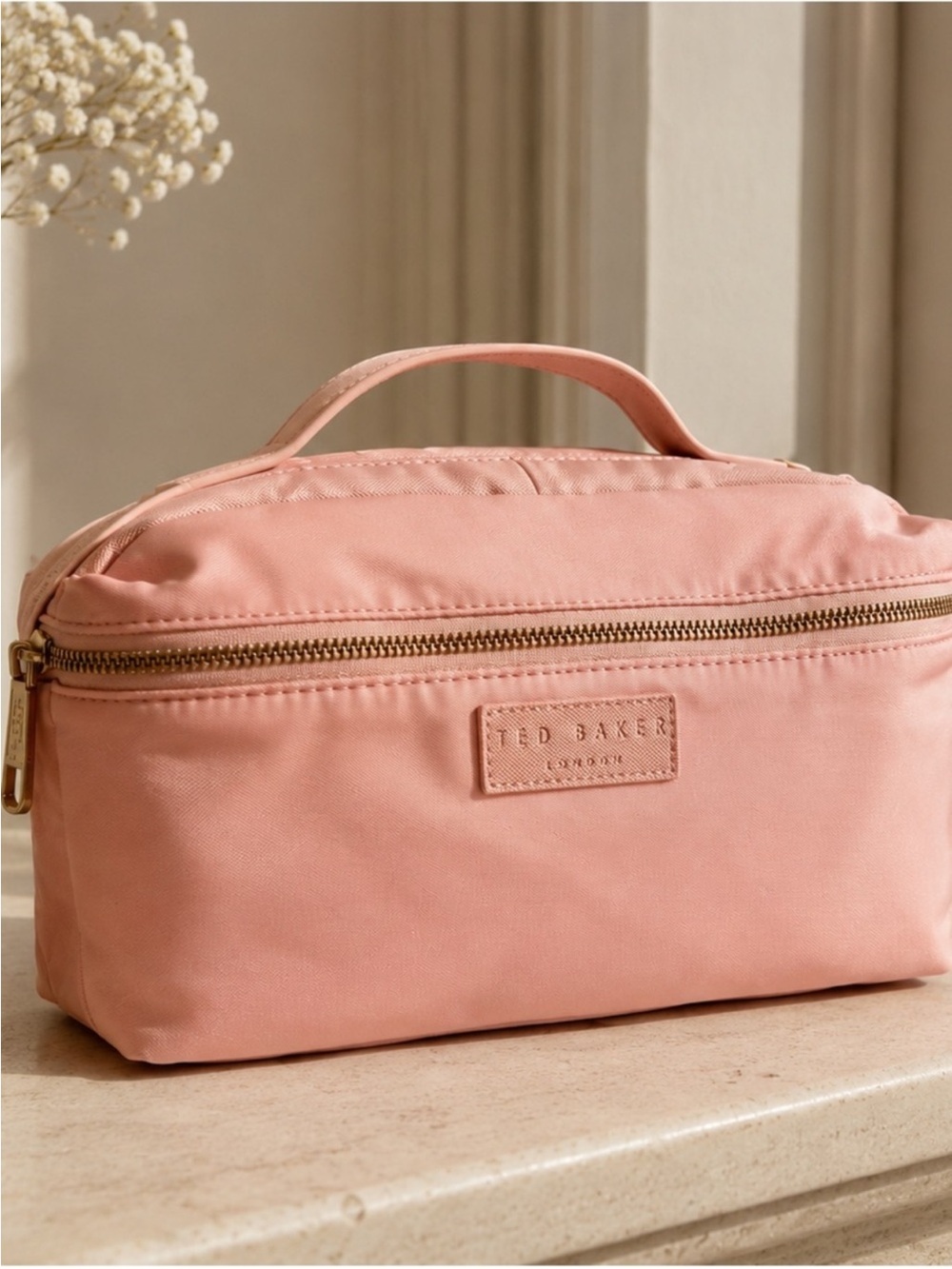 NWT | Ted Baker London Blush Pink Floral Travel Cosmetic Case